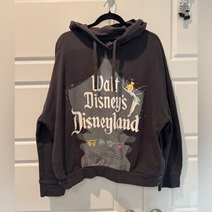 Disney 100 Tinkerbell Disneyland Parks Hooded Sweatshirt Black Womens Size Large